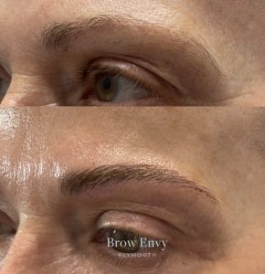 Before and after microblading